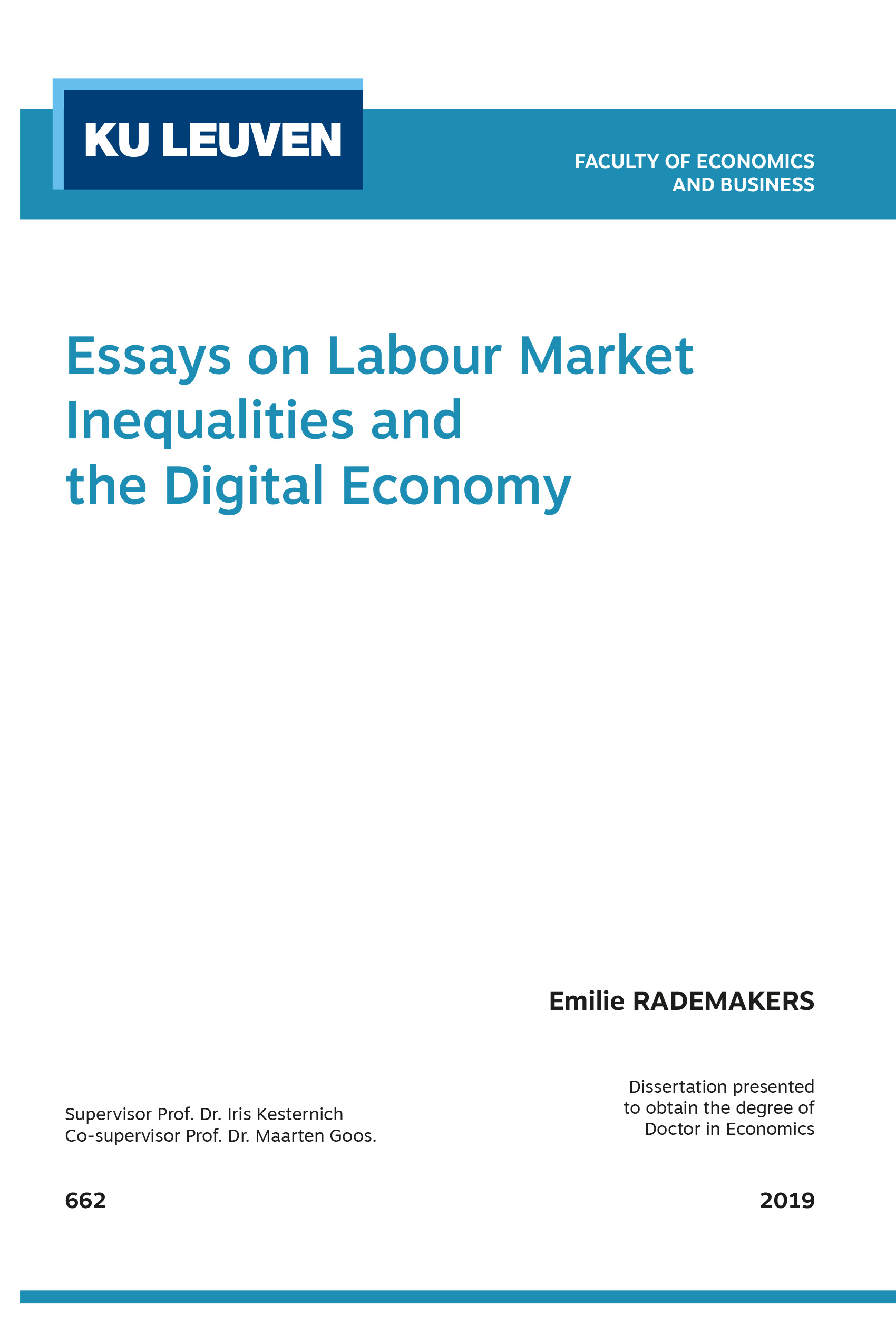 ESSAYS ON LABOUR MARKET INEQUALITIES AND THE DIGITAL ECONOMY